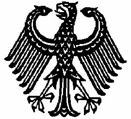 Hier befindet sich der Abdruck des Bundesadlers